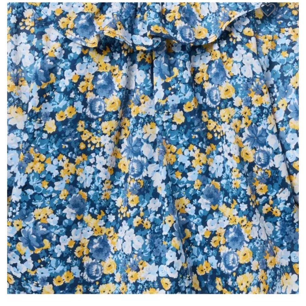 Janie and Jack Blue and Yellow Floral Blouse - Picture 2 of 4